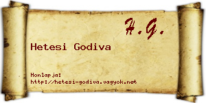 Hetesi Godiva névjegykártya